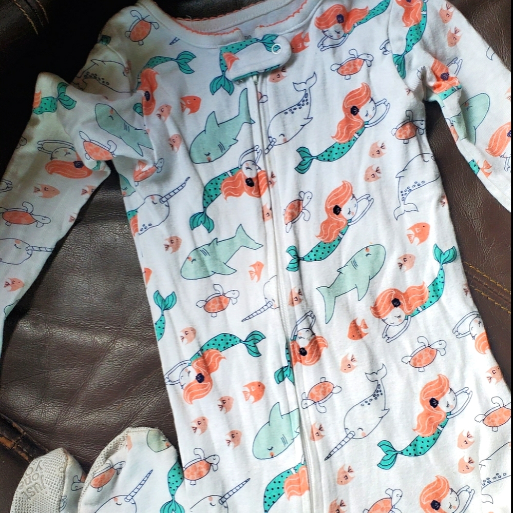 2T girls footie pjs
